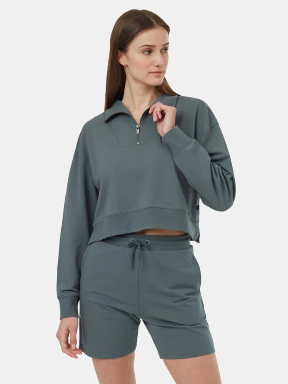 Tentree SoftTerry Light 1/4 Zip Fleece | Light Urban Green | NWT | XL